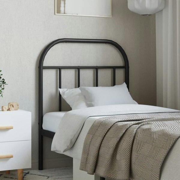 Berkfield Metal Headboard Black 75 cm