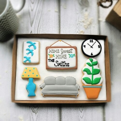 The Cookie Collaboration Personalised New Home Hand-Iced Cookie Gift, Letterbox Present