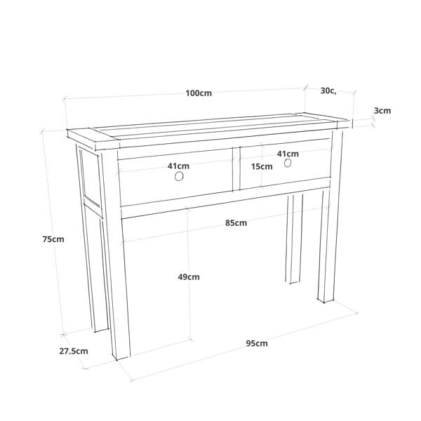 Cabinet Bits Argenta Light Grey 2 Drawer Console Table Brass Drop Handle