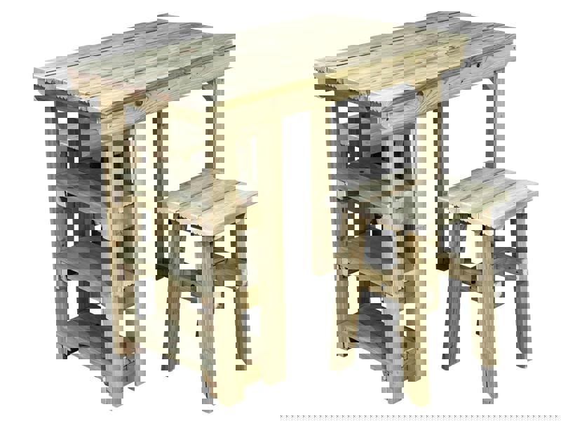 Garden Potting Table – 106cm Multi-Purpose Wooden Workbench with two chairs ideal for Planting, Gardening, and Outdoor Storage