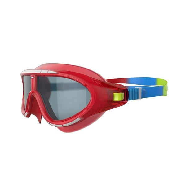 Speedo Childrens Rift Smoke Biofuse Swimming Goggles - Lava Red/Japan Blue/Green