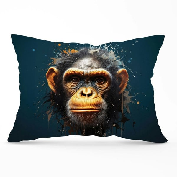 Warren Reed Splashart Realistic Monkey Face Cushions