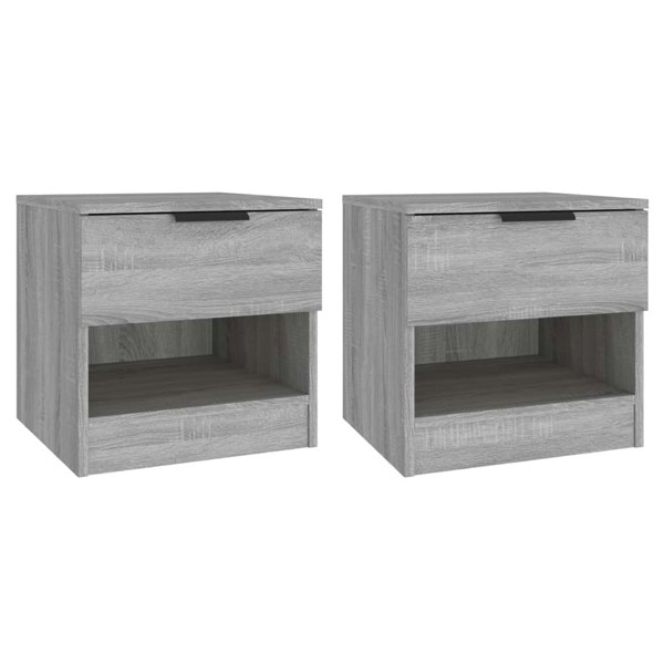Berkfield Bedside Cabinets 2 pcs Grey Sonoma Engineered Wood