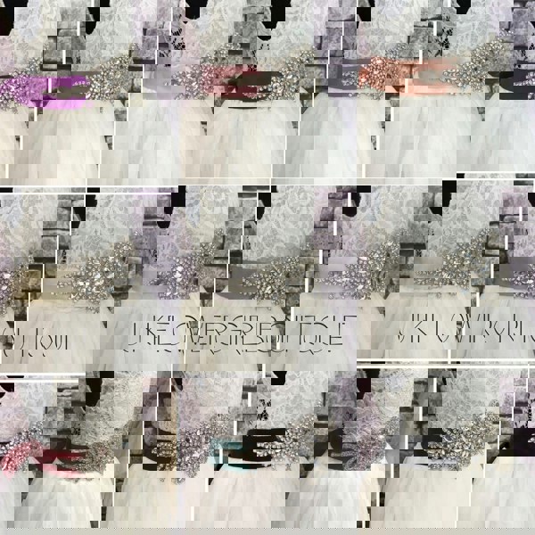 Diamante Glamour Sash - Various Colours - UK Flower Girl Boutique