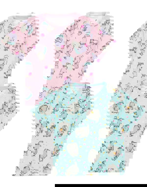 Pusheen Girls Multicoloured Character All Over Short Sleeve Short Leg Pyjama Set