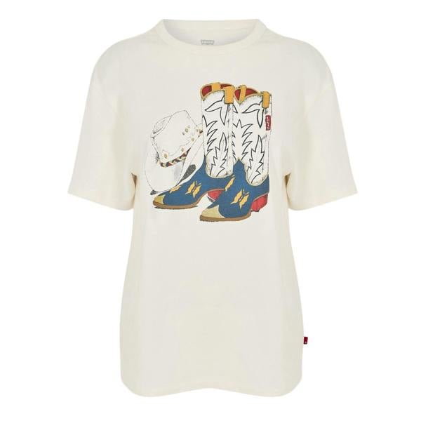 Levis Womens/Ladies Crew Neck Boyfriend T-Shirt - White - 