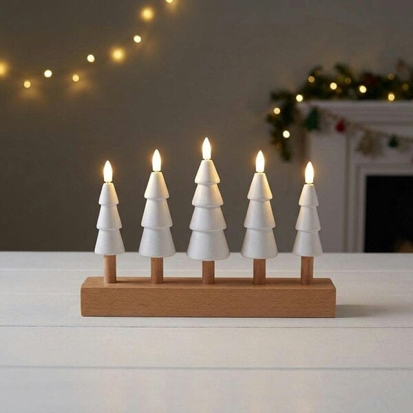 Garden Greatness Battery Operated White Wood Christmas Tree Decoration