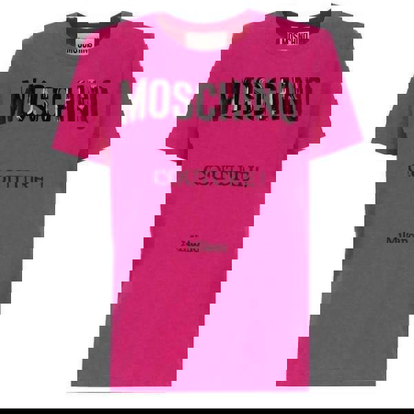Moschino Mens Couture Gloss Logo T-Shirt - Pink - 