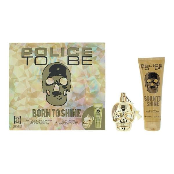 To Be Police To Be Born To Shine For Man 2 Piece Gift Set: Eau de Toilette 75ml - Body Lotion 100ml