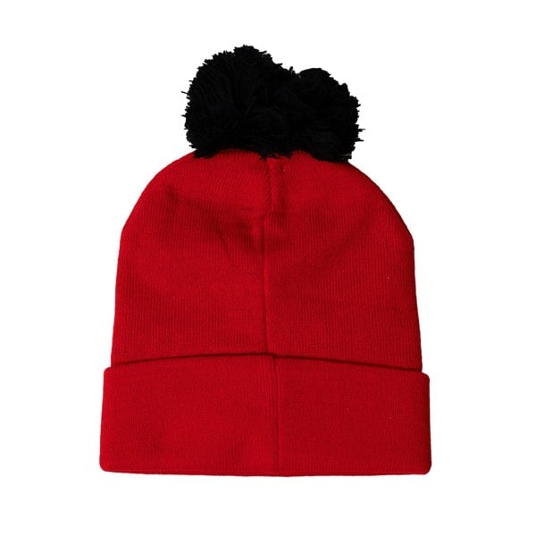 Deadpool Face Pom Pom Beanie - Red/Black