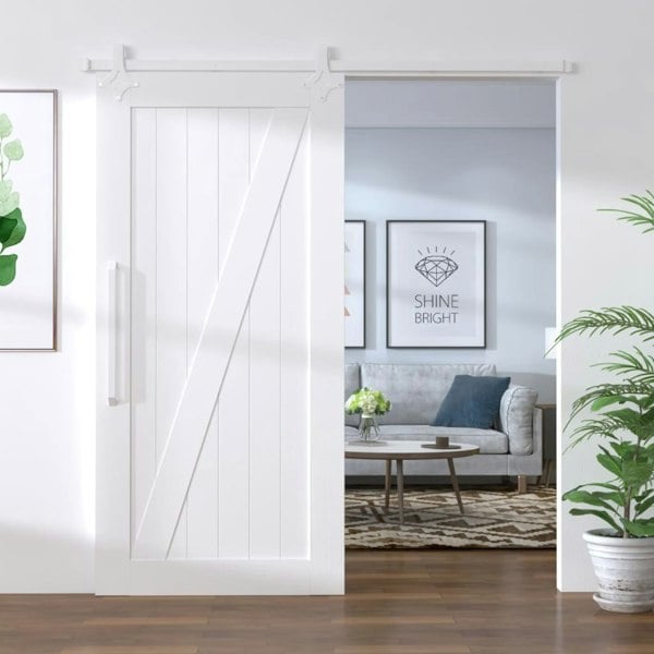 Berkfield Sliding Door Hardware Kit 183 cm Steel White