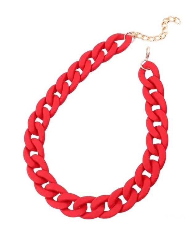 One Of A Kind Club Plain red chunky chain necklace