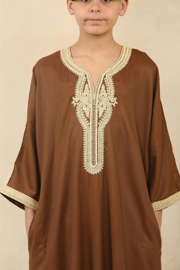 Infinity Leather Kid's Boys Moroccan Thobe Jubba Robe Eid Djellaba Gandoura