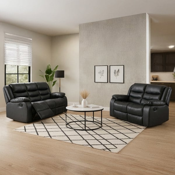 Furnishings For Less Venice Leather Reclining Sofa Suite 3 + 2 Seater