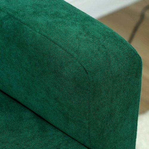 Wyld Haus Neraro Forest Green Velvet Upholstered 2 Seater Sofa Natural Wooden Legs