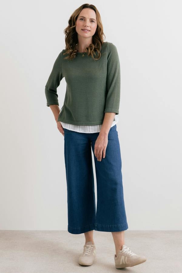 Lily & Me Olive Shirt Jumper Laurel Green