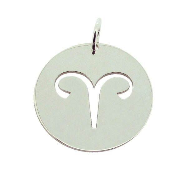 Christopher James of London Sterling Silver 24mm Round Zodiac Pendant With Optional Chain