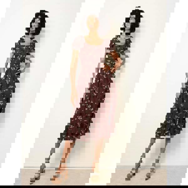 Blue Vanilla Embroidery Milkmaid Midi Dress