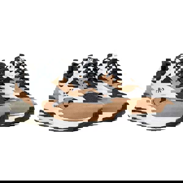 Boss Mens Kurt Leather Running Trainers - Brown - 