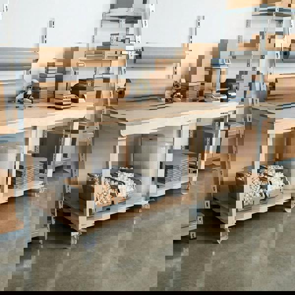 Arbor Garden Solutions Wooden Workbench MDF Top Depth-4ft With Wheels