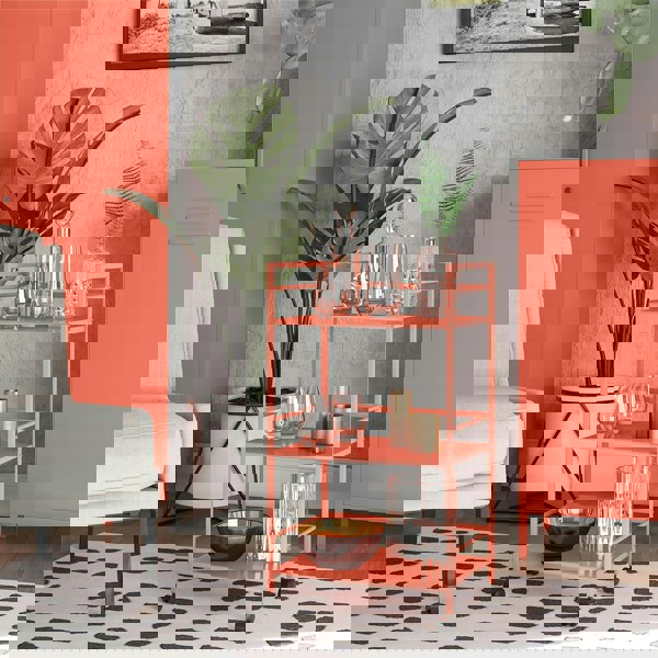 Dorel Home Novogratz Cache Metal Rolling Cart Orange