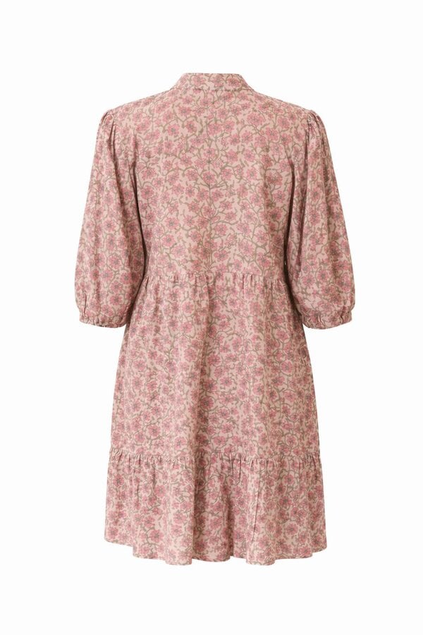 Sadie mandarin collar short dress pink