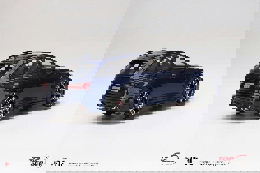 TSM Audi RS6 Avant Carbon Black Navarra Blue Metallic 1:18 Scale TSM TS0315