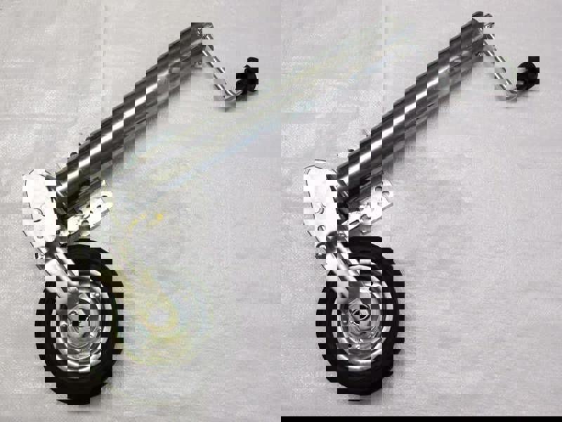 Auto Folding Jockey Wheel With Fixing Bracket 60MM (Telescopic Metal Rim Caravan Trailer Guide)