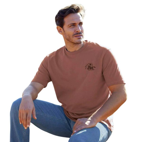 Atlas For Men Mens Round Neck T-Shirt (Pack of 4) - Yellow/Taupe/Black/Terracotta