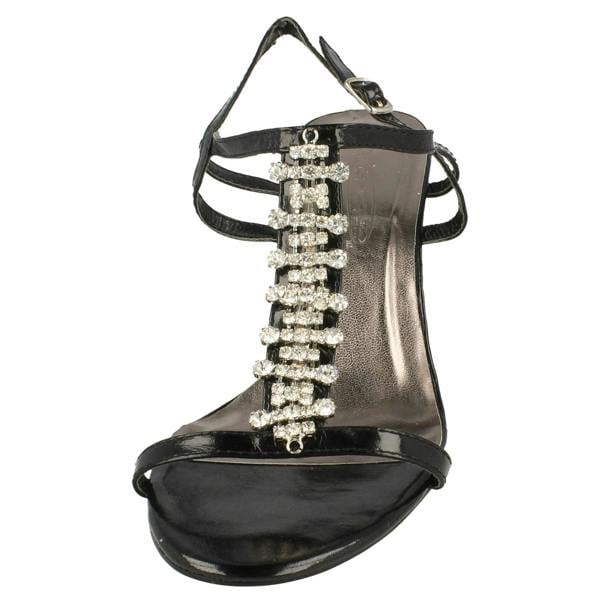 Spot On Ladies Spot On Diamante Strappy Heeled Sandals
