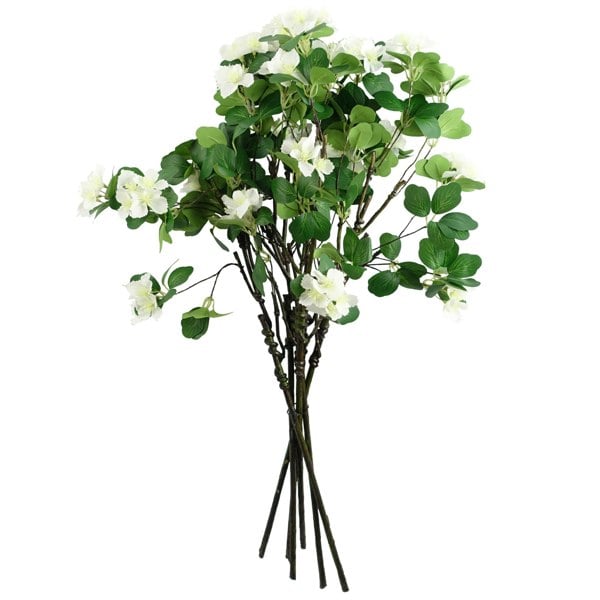 Leaf Pack of 6 x 60cm Flower Foliage Spray - White