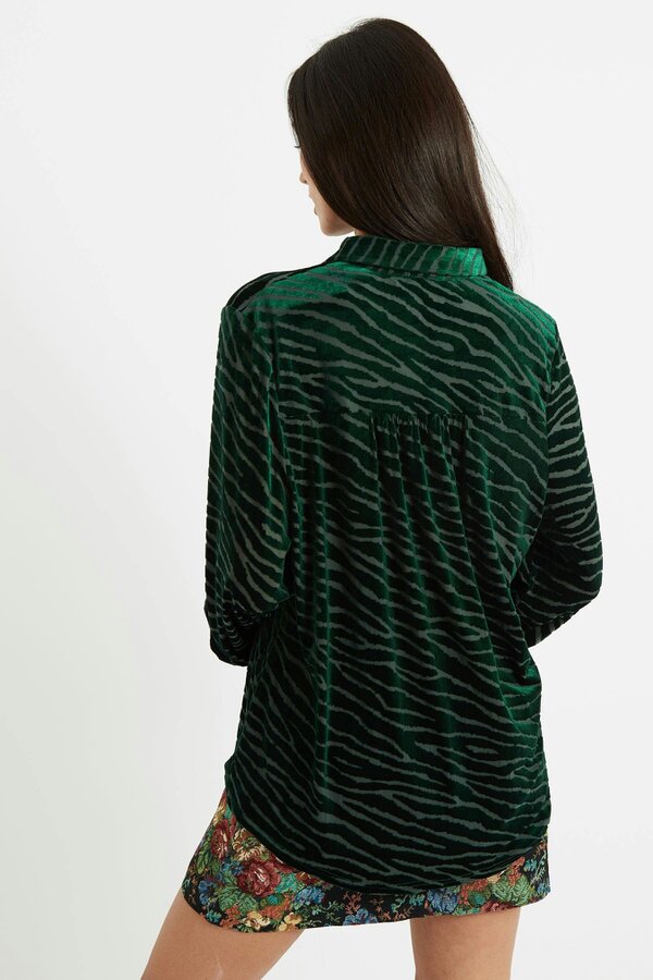 Louche Byron Zebra Devore Shirt Green