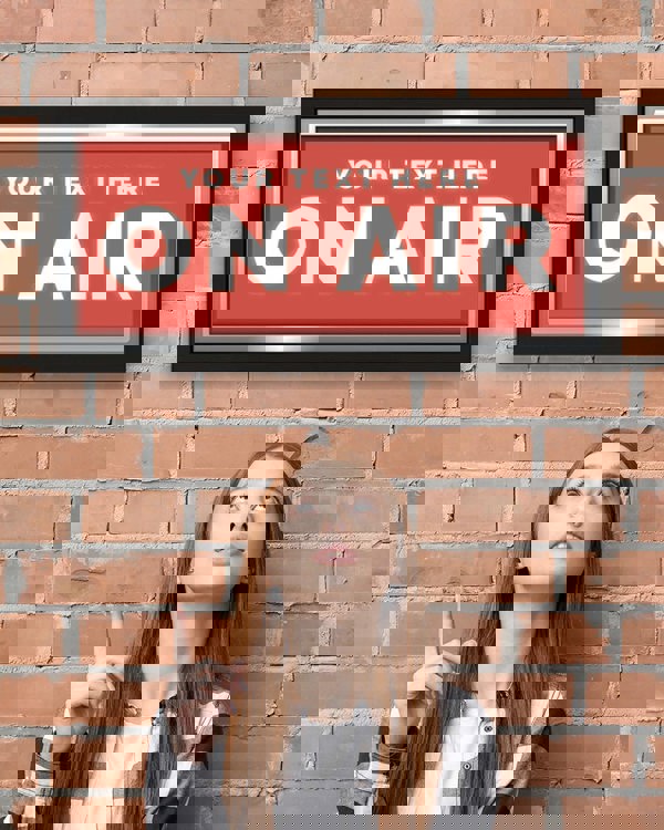 Personalised Wall Art - On Air Studio Sign with Frame