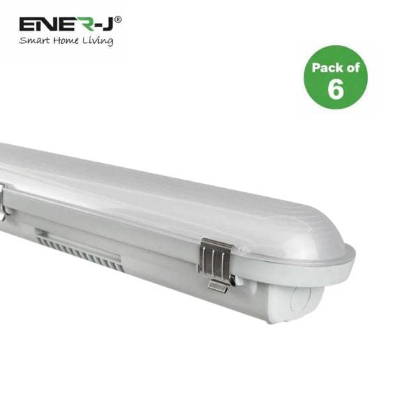 ENER-J Non Corrosive Waterproof Fitting, 1.5M 50W, 120 Lumens/W, CCT switchable with 4W Emergency | Pack of 6