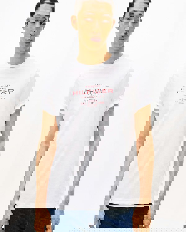 Tommy Hilfiger Stack Hilfiger Mens Graphic T-Shirt - White