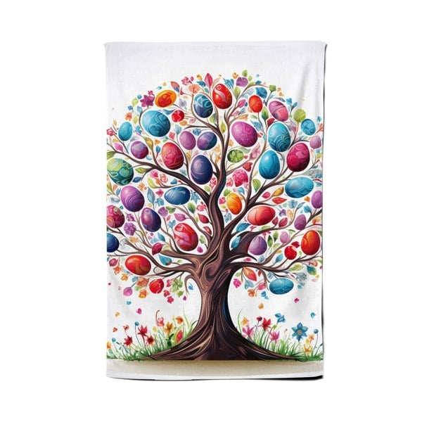 Warren Reed Whimsical Easter Egg Tree Tea Towel