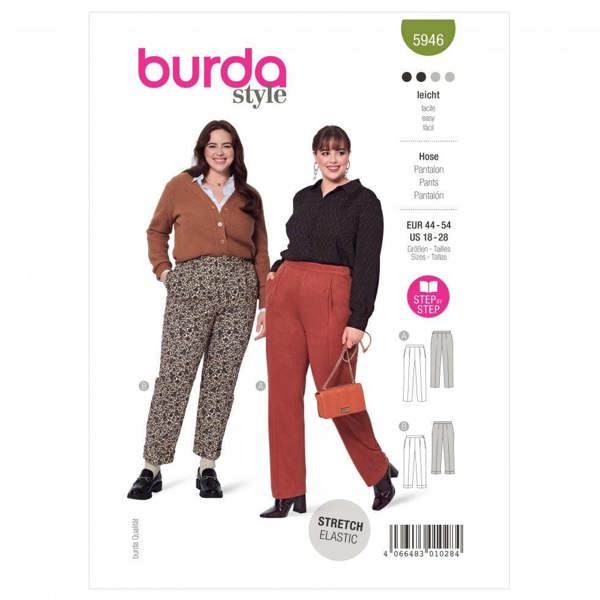 Burda Sewing Pattern 5946 Trousers For Women, 18-28 (44-54) - Easy