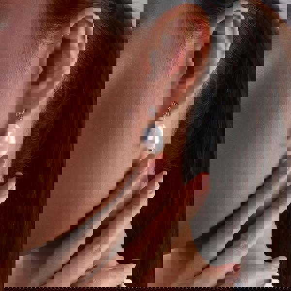 270E030505925 Modern Baroque Pearl & Aquamarine Drop Earrings in Rose Gold Plated Silver 3