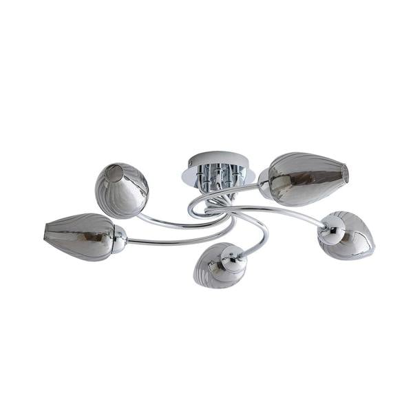 Pagazzi Lighting Lina 5-Light Chrome Flush Ceiling Light