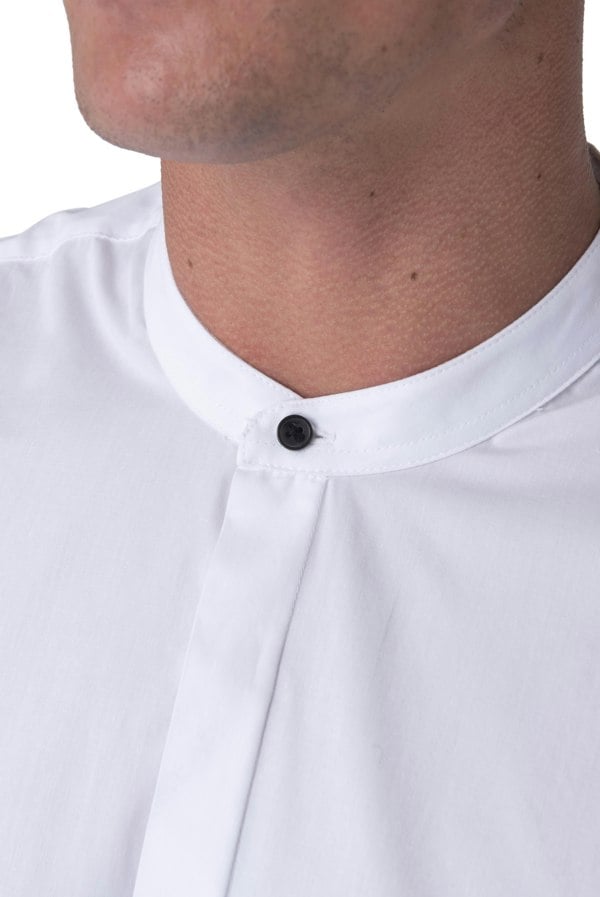 Harry Brown London Joshua Grandad Cotton Shirt - White