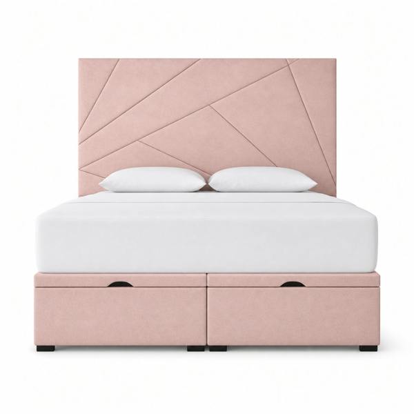 Great British Beds Douglas Divan Ottoman Bed - Pink Plush
