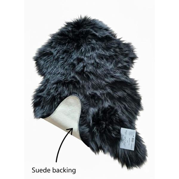 HomeSpace Direct Luxury Faux Rabbit Fur Rug Black