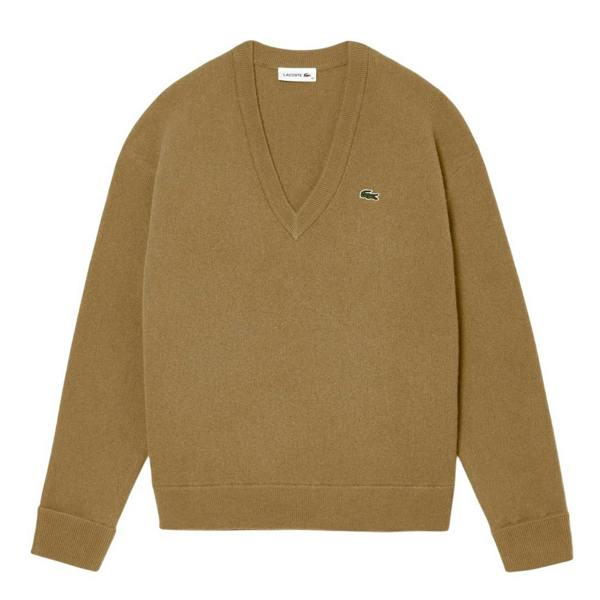 Lacoste Womens/Ladies Carded Moss Stitch Relaxed Fit Jumper - Brown - 