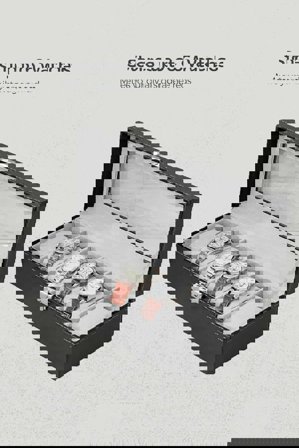 Living and Home Faux Leather Watch Display Case Jewelry Storage Boxes