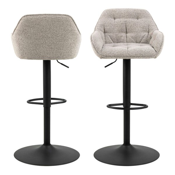 Wyld Haus Buttonfern Set of 2 Beige Diamond Upholstered Swivel Bar Stool