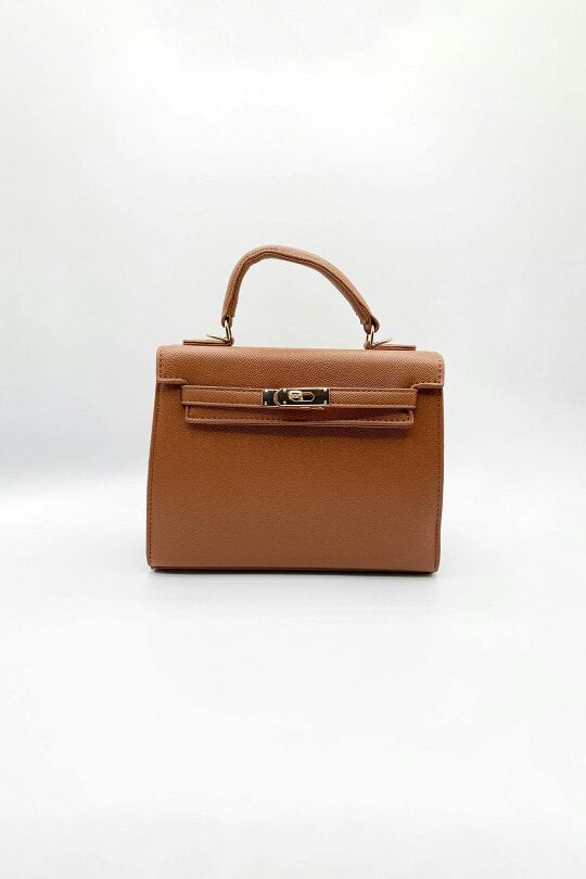 SVNX Top Handle Satchel Tote Bag in Brown