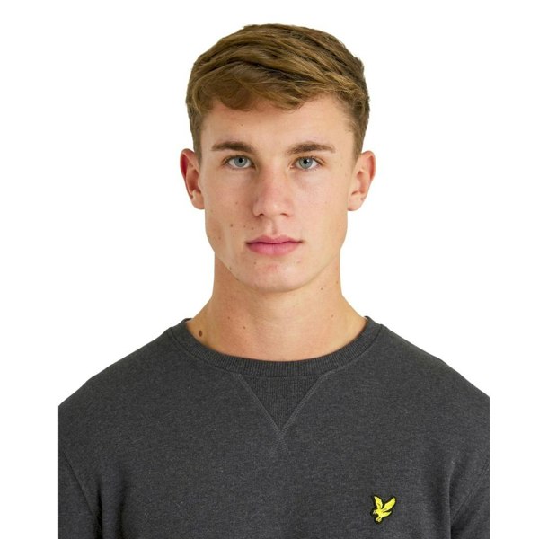 Lyle & Scott Branded Marl Pull-over Jumper - Charcoal