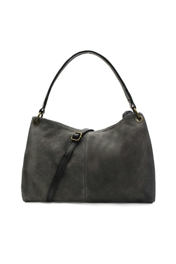 Kitise Genuine Italian Suede Leather Stylish Small Shoulder Bag With Detachable Strap