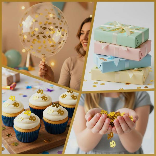 40th Birthday Gold Metallic Foil Confetti Pack for Party Tables and Milestone Celebrations image 7