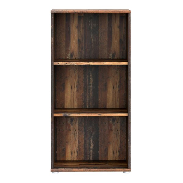 Wyld Haus Bucharest Tall Narrow 2 Shelf Vintage Oak Wooden Bookcase